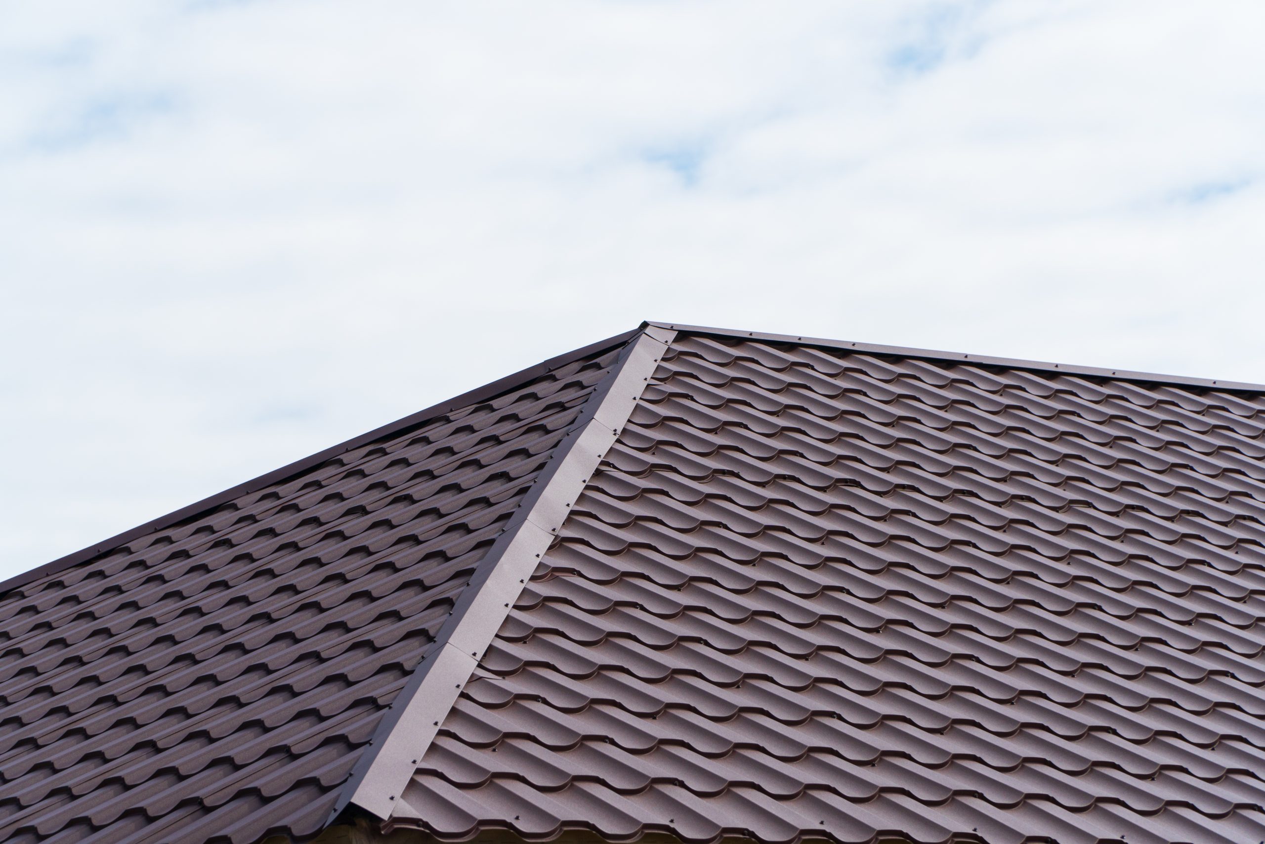 Roofing,Of,Metal,Profile.,Metal,Roofing,Construction.